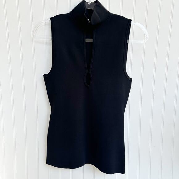 Zimmermann Arcadia Teardrop Top Black Sleeveless Blouse Turtleneck - Picture 1 of 8